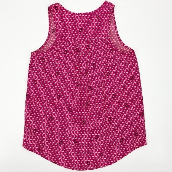 Pleione Women’s Pink Stiletto Print High-Low Tank Top - Picture 2 of 9
